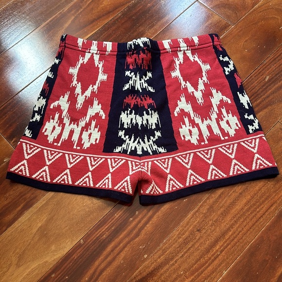 Urban Outfitters Red & Navy High-waist Knit Sweater Shorts Sz L | Sparkle & Fade - Picture 2 of 9